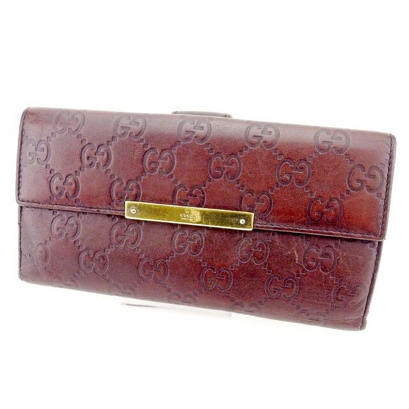 Gucci Wallet Purse Guccissima Brown Gold Woman unisex Authentic Used T2550 - Picture 1 of 6